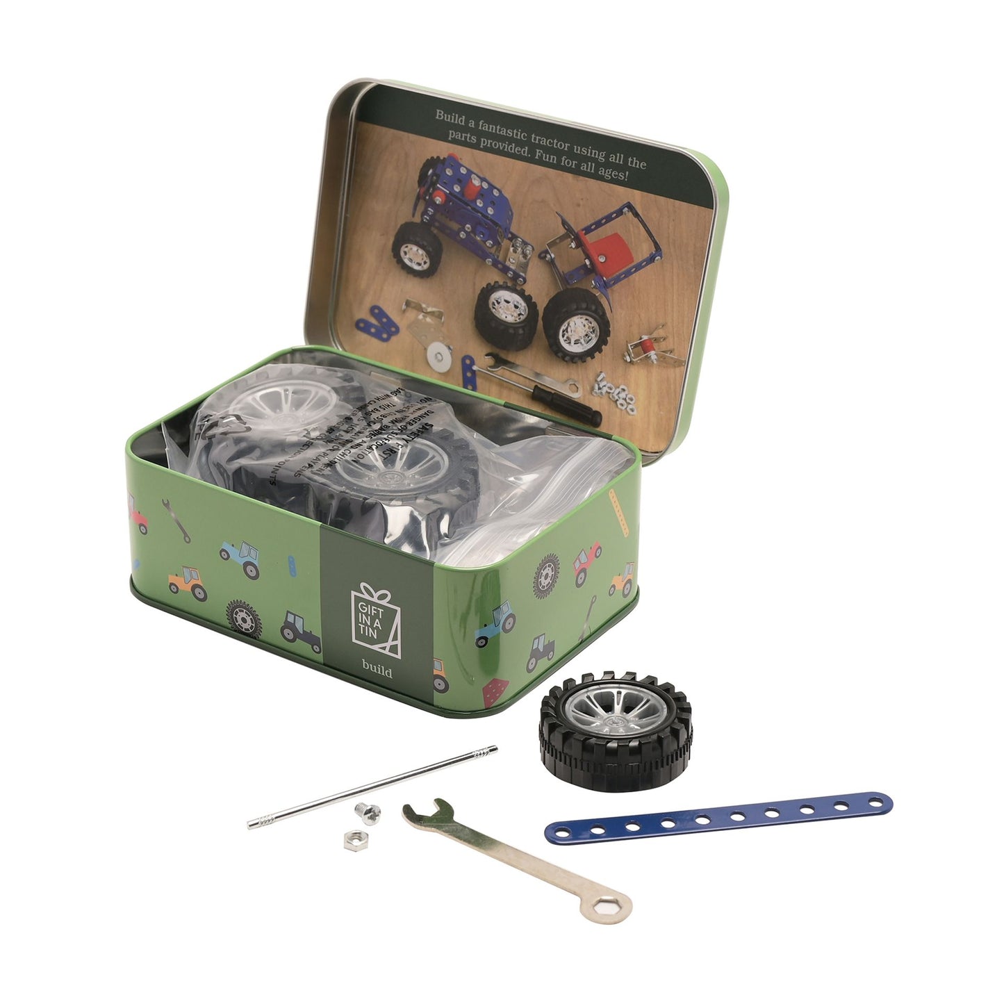 Gifts in a Tin Tractor