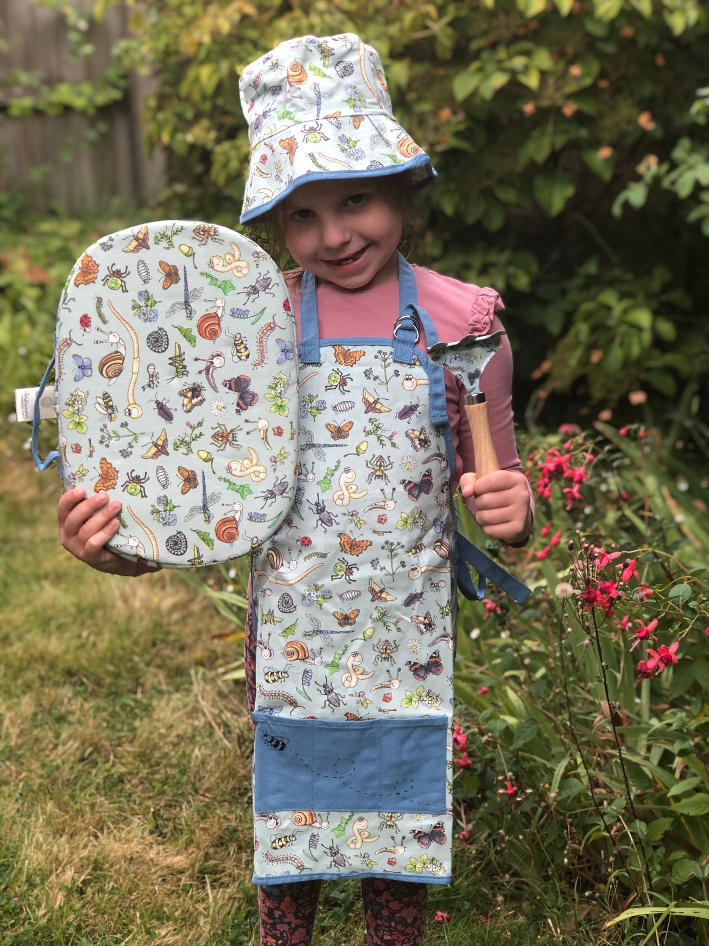 Children's Garden Gloves, Kneeler and Apron Gift Set