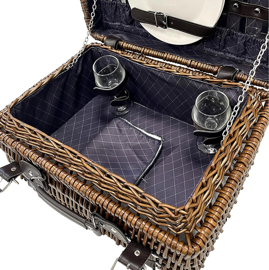 Designer Wicker 2 Person Picnic Basket