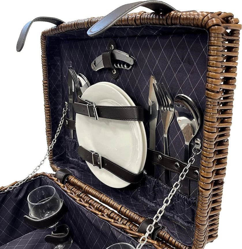 Designer Wicker 2 Person Picnic Basket