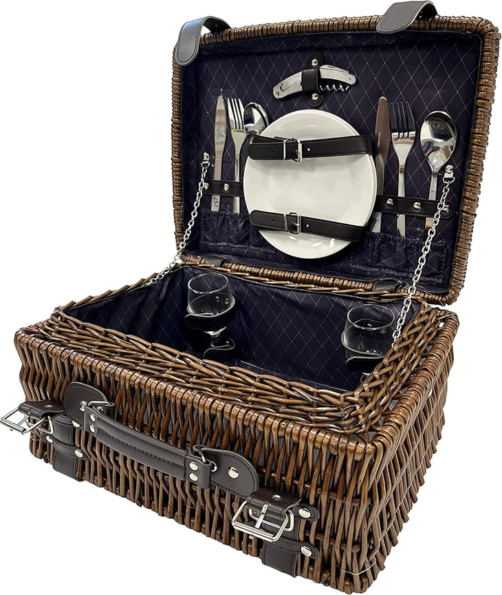 Designer Wicker 2 Person Picnic Basket