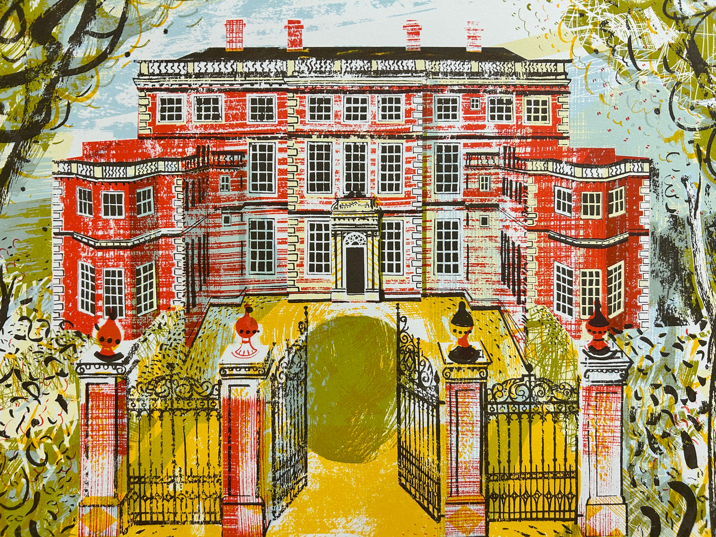 Original Ed Kluz Newby Hall Print