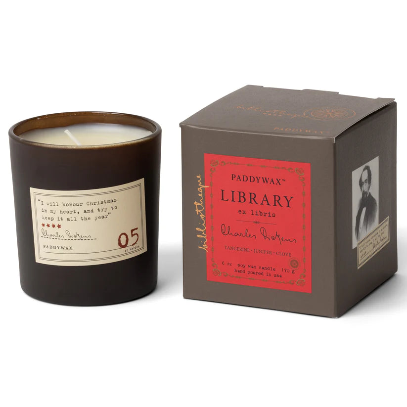 Library Candle - Charles Dickens: Tangerine, Juniper + Clove (170g)