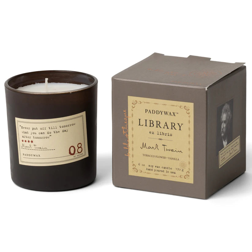 Library Candle - Mark Twain: Tobacco Flower + Vanilla (170g)