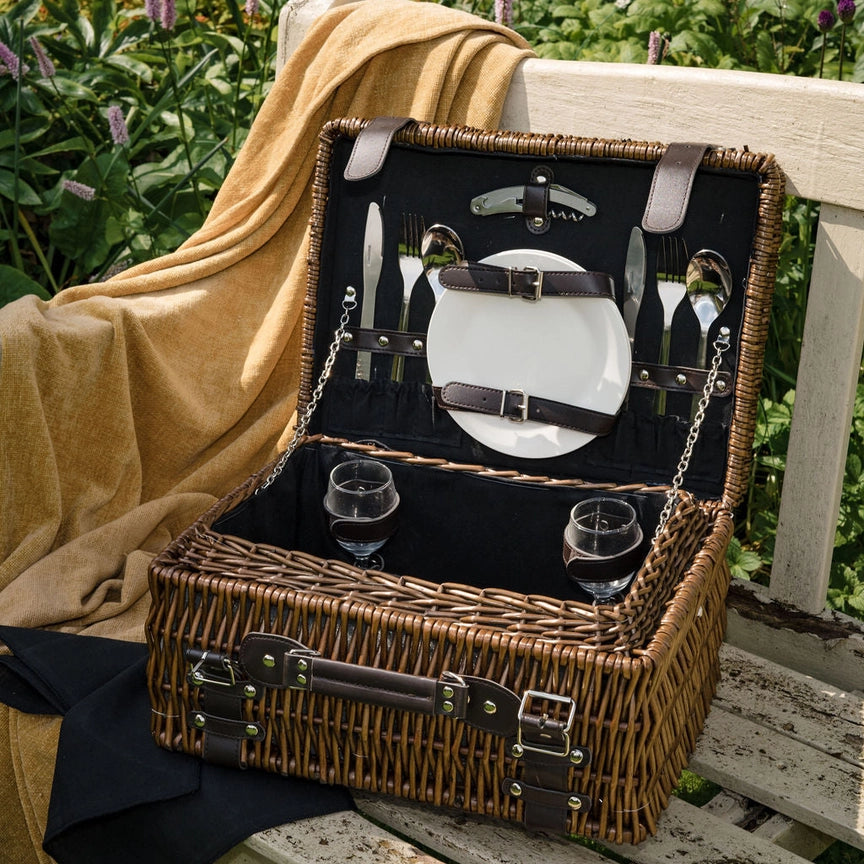 Designer Wicker 2 Person Picnic Basket