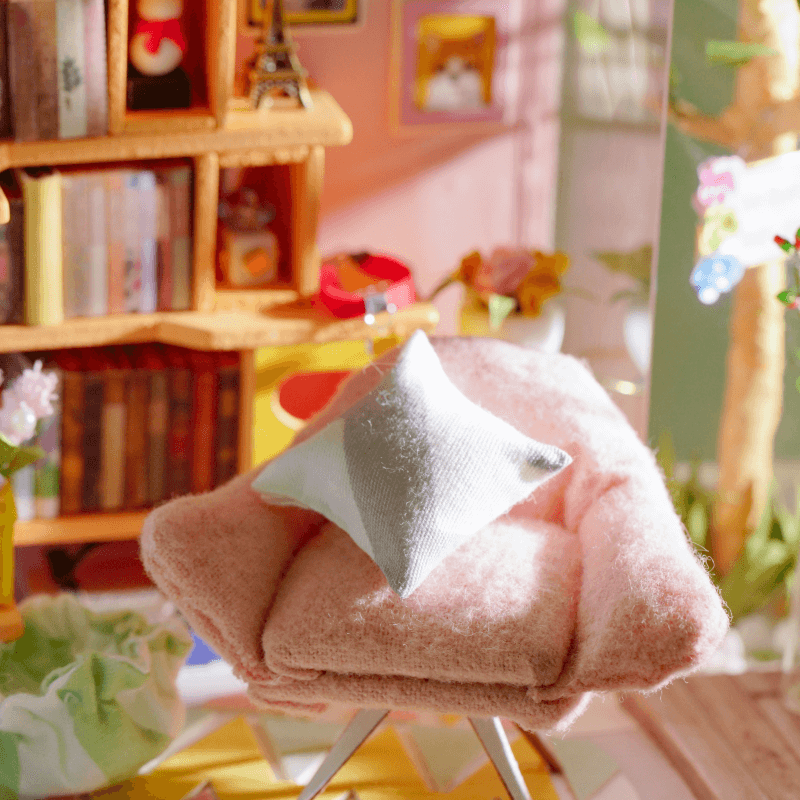 Miniature furniture in Rolife Dora’s Loft DIY house kit