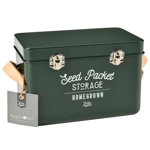 Leather Handled Seed Packet Storage Tin - Frog