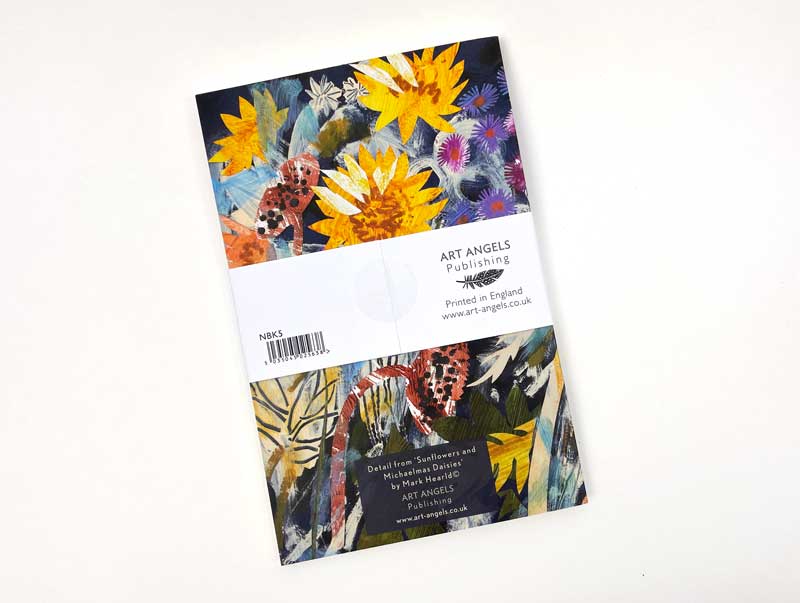 Sunflowers and Michaelmas Daisies sewn notebook