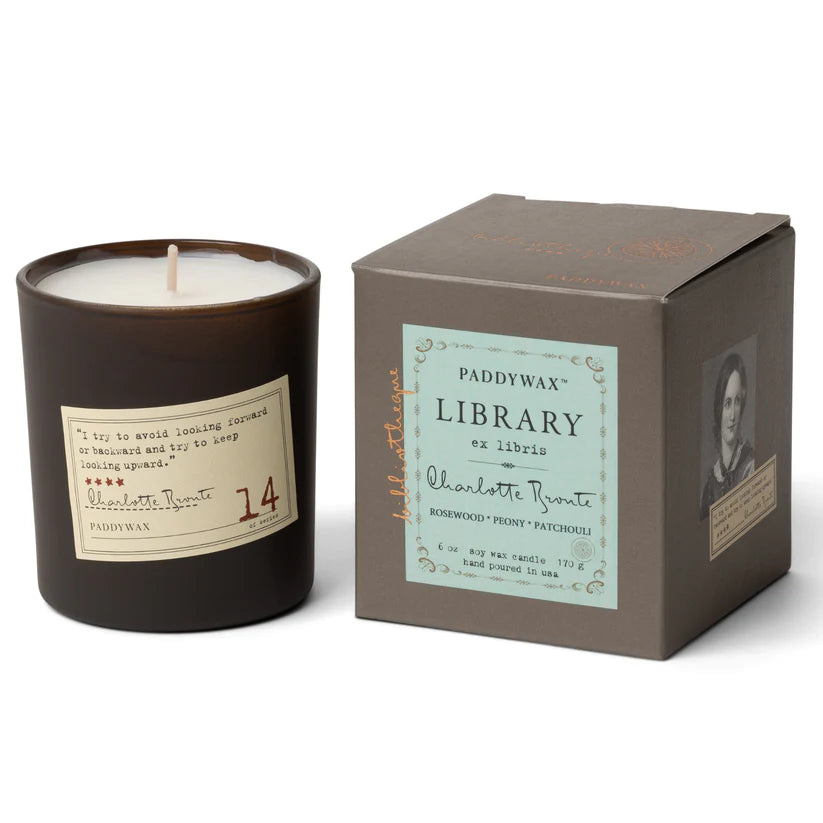 Library Candle - Charlotte Bronte: Rosewood, Peony + Patchouli (170g)