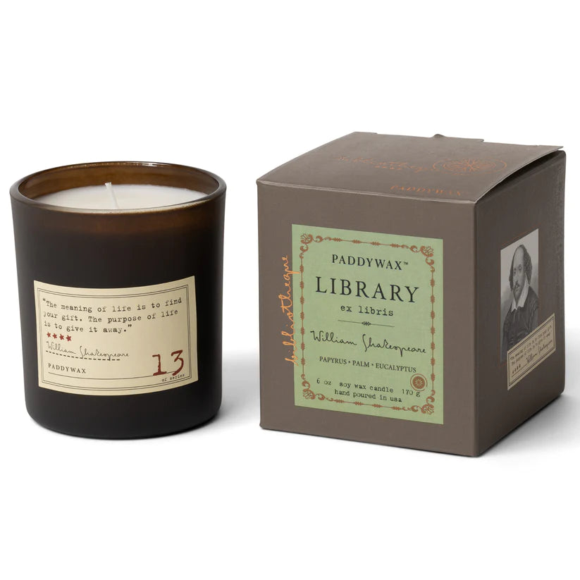 Library Candle - William Shakespeare: Papyrus, Palm + Eucalyptus (170g)