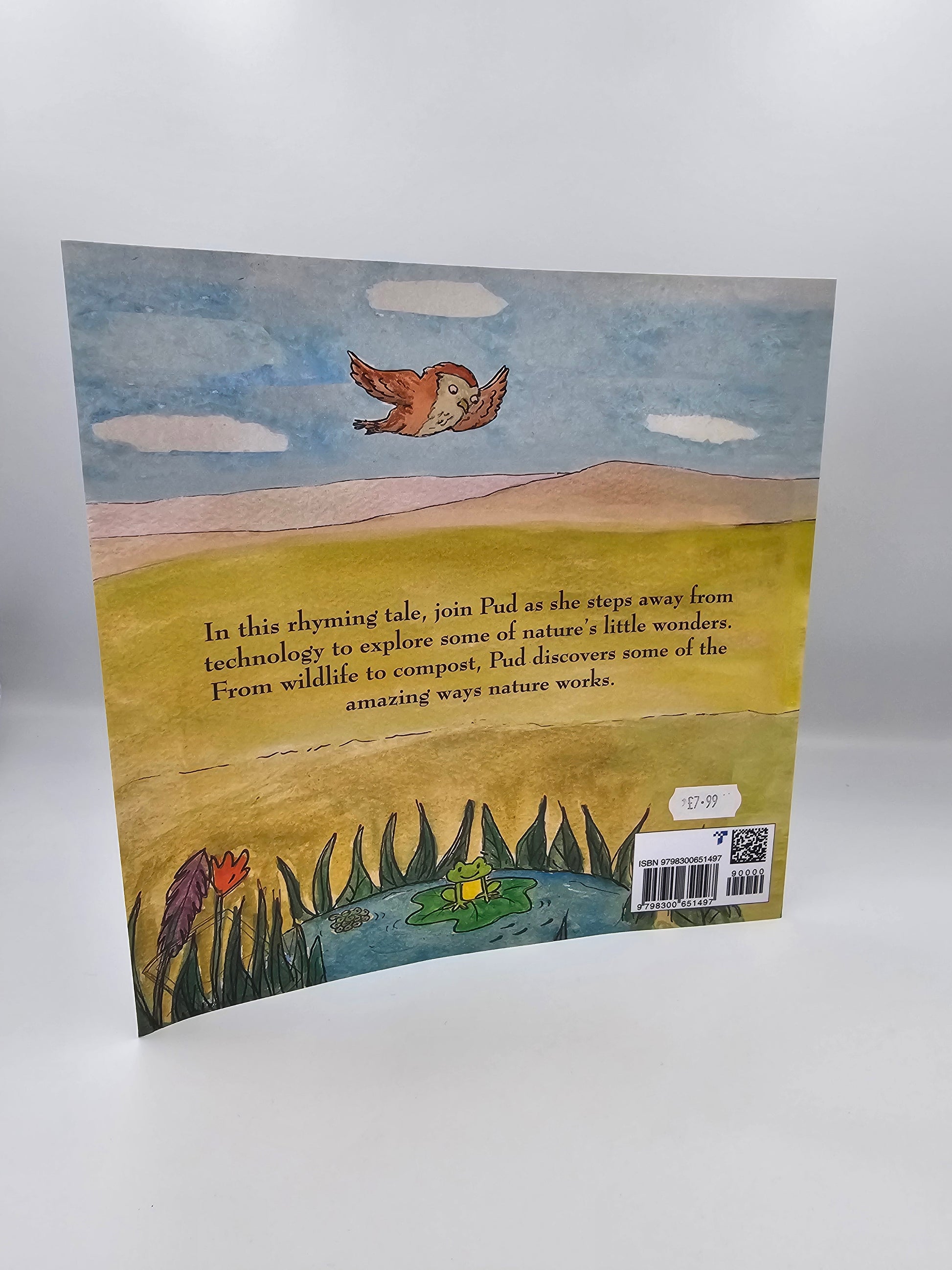 Back cover of Pud's Really Smart Adventure with story blurb