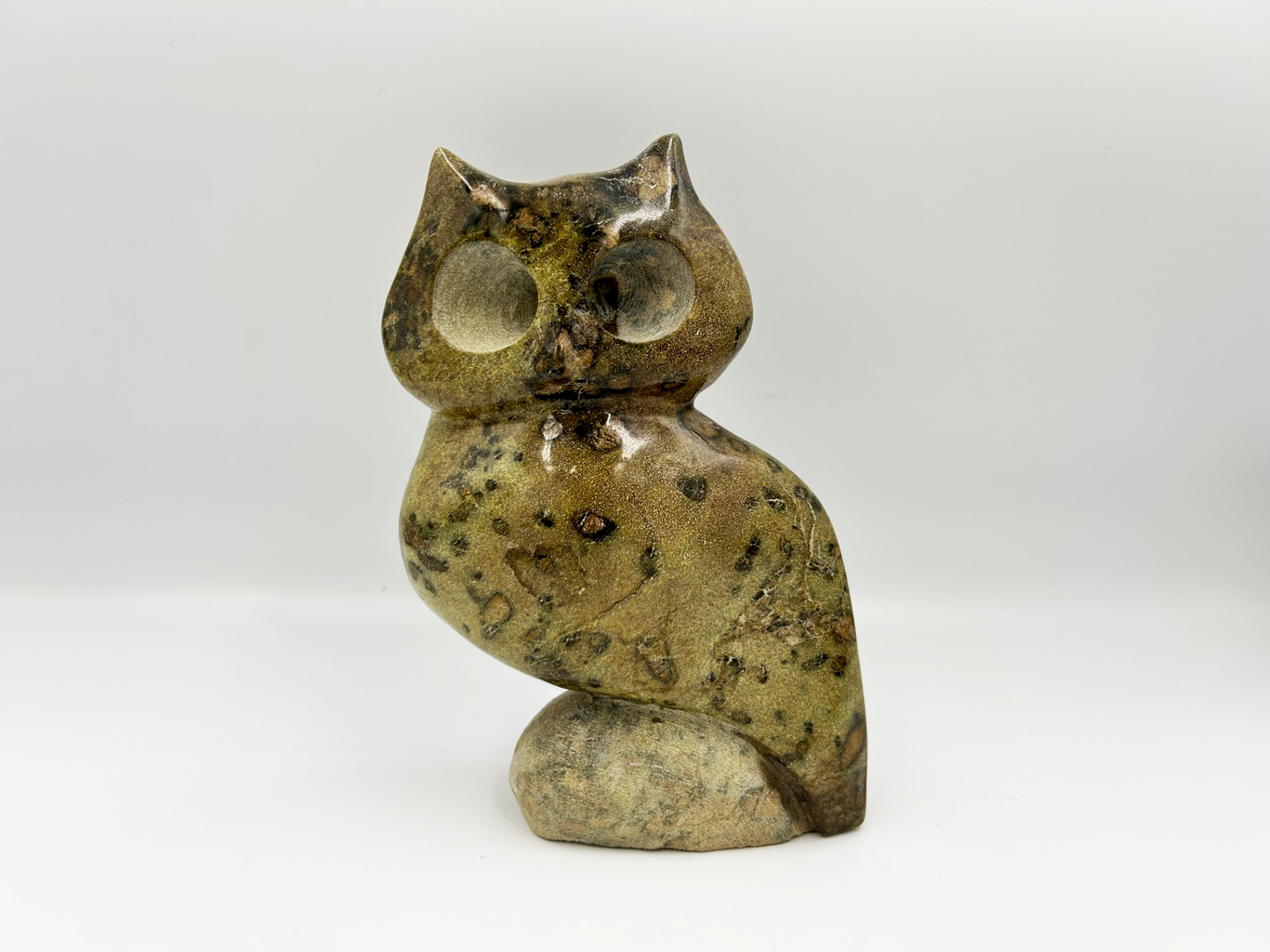 Hand Carved Stone Owl Sculpture